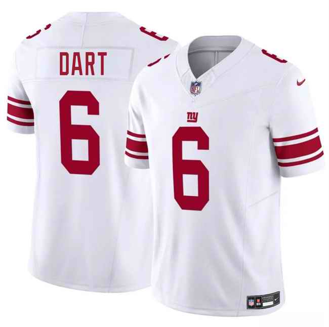 Men's New York Giants #6 Jaxson Dart White 2025 Draft F.U.S.E. Vapor Untouchable Limited Stitched Jersey